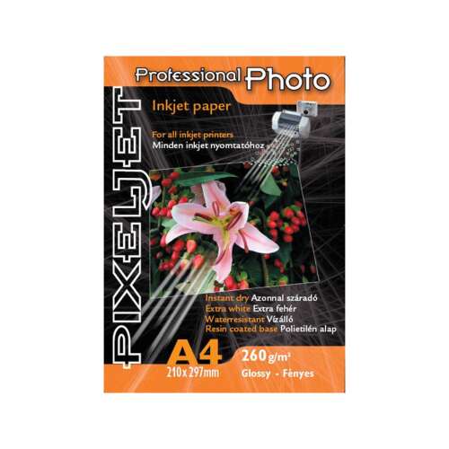 Pixeljet A4 Professional fényes inkjet fotópapír, 260g/m², 200 ív - Fotópapír