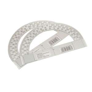 180 fokos szögmérő, átlátszó, műanyag, iskolai kellékek, geometriai eszköz - Iskolai szögmérő