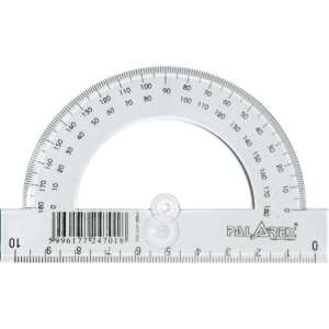 180 fokos átlátszó szögmérő vonalzóval, Palarex márka - Iskolai szögmérő