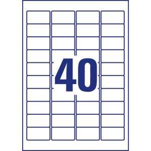 Avery Zweckform L6140-20 lézer etikett, 40 címke/ív, 45,7x25,4 mm, extra erős tapadás - Irodai papíráru