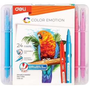 DELI COLOR EMOTION Ecsetfilc - 2 az 1-ben - 24 szín