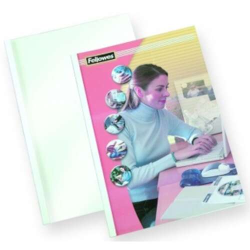 Fellowes Standard A4 hőkötőborító, 6 mm gerinc, fehér, 46-60 lap, 100 db-os csomag