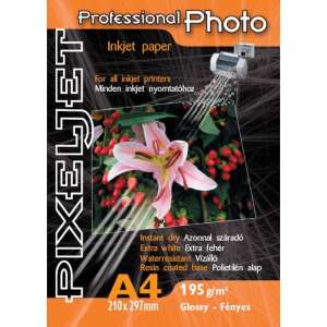Pixeljet A4 Premium fényes inkjet fotópapír 195gr. 20 ív + Akció: A6 fényes 260gr. 5ív 61970202 