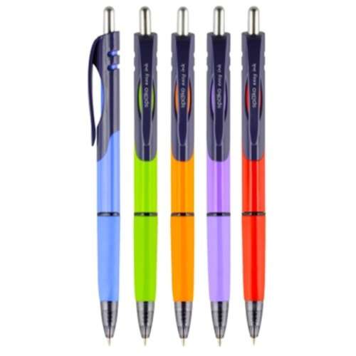 Spoko 0163 háromszög golyóstoll, 5 színben, kék, zöld, narancs, lila, piros