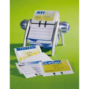 Ezüst Visifix Flip névjegykártya tartó A-Z regiszterrel, 400 db kártyához - Durable