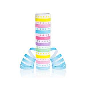 Rainbow Dots 4 metri streamer colorat pentru petreceri, 18 bucăți, albastru, roz, verde, galben, violet - Accesorii pentru petrecere