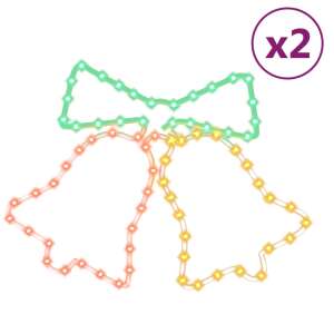 2 db karácsonyi harang szalaggal LED világítással, 50x56 cm - Karácsony