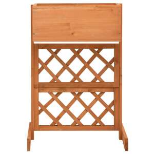 Narancssárga tömör fenyőfa rácsos kerti ültetőláda 45x30x74 cm - Kertépítés