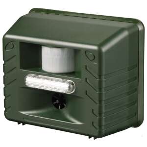 Nature ultrasonic animal repellent, green, 21m range, front view - Landscaping