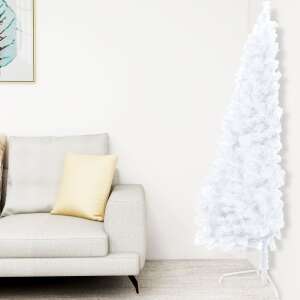 Fehér fél műkarácsonyfa led-ekkel és gömbszettel 240 cm 62032724 