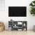 Betonszürke forgácslap cipőtároló pad 10 polccal, 103 x 30 x 54,5 cm, TV-állványként használva