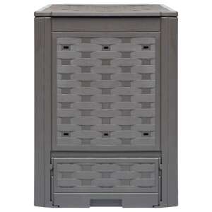 Barna műanyag rattan komposztáló láda fiókkal, 60x60x83 cm, 900 l - Komposztáló