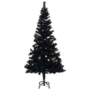 Fekete pvc műkarácsonyfa állvánnyal 240 cm 62038240 