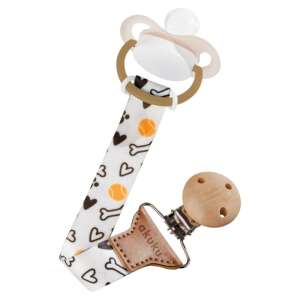 Akuku cumitartó csipesz csont és szív mintával, fehér, barna, narancs, fekete - Akuku