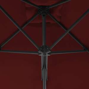 Bordóvörös kültéri napernyő acélrúddal 250 x 250 x 230 cm 62069197 