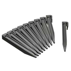 10 pack of Nature grey plastic garden edging stakes - Garden Edging