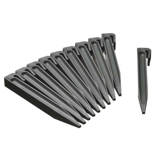 10 pack of Nature grey plastic garden edging stakes