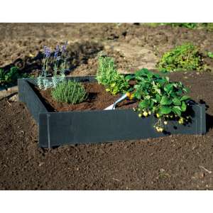Nature 6040690 raised garden bed, 19 cm high, black, square, with plants - Raised Garden Bed