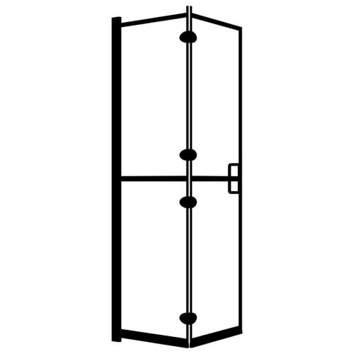 Fekete esg zuhanykabin összecsukható ajtóval 80 x 140 cm