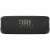 Front view of black JBL Flip 6 portable Bluetooth speaker