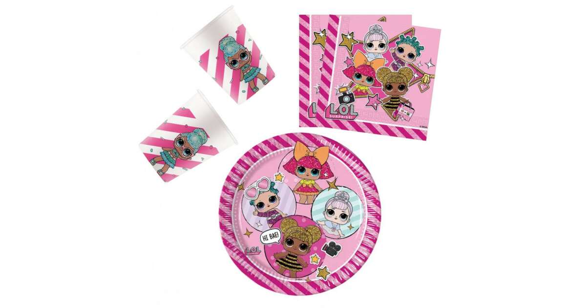 LOL Surprise Glitterati party szett 36 dbos 23 cmes tányérral Pepita.hu