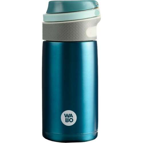 Wabo stainless steel thermos, blue, 350ml, with flip top lid