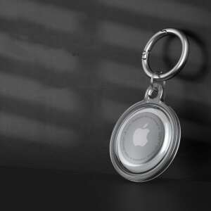 Husă de protecție din silicon și breloc de montare pentru Apple AirTag Tracker - transparentă (ambalaj ECO) 66115505 Dispozitiv inteligent de localizare