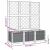 Sötétszürke pp rácsos kerti ültetőláda 120 x 40 x 136 cm 62125211