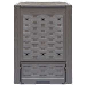 vidaXL Compostor de grădină, maro, 60x60x83 cm, 300 L plastic ratan