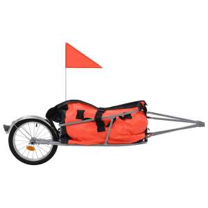 Kerékpár-utánfutó narancssárga/fekete táskával 62547172 Kerékpár utánfutó
