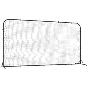 Plasă de fotbal cu revenire HDPE neagră, 366 x 90 x 183 cm - Porti de fotbal și handbal