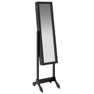 vidaXL Oglindă de sine stătătoare, negru, 34x37x146 cm 62508998