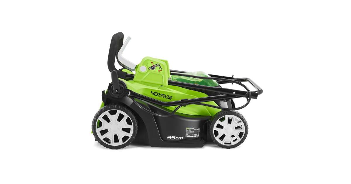 Greenworks g40lm35 2501907uc lawn mower with 2 40 v 2 ah batteries