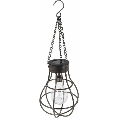 ProGarden fém napelemes lámpa 10 LED-del, függő lámpás kültéri dekorációhoz