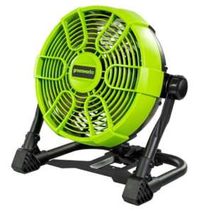 Bežični ventilator Greenworks 24V, zelena i crna, rotacija od 360 stupnjeva, 5 postavki brzine - Dom i vrt