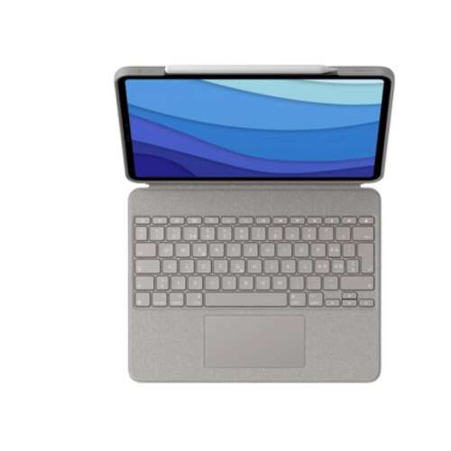 Logitech Combo Touch billentyűzet tok érintőpaddal iPad Pro 12.9 hüvelykhez, homok színben