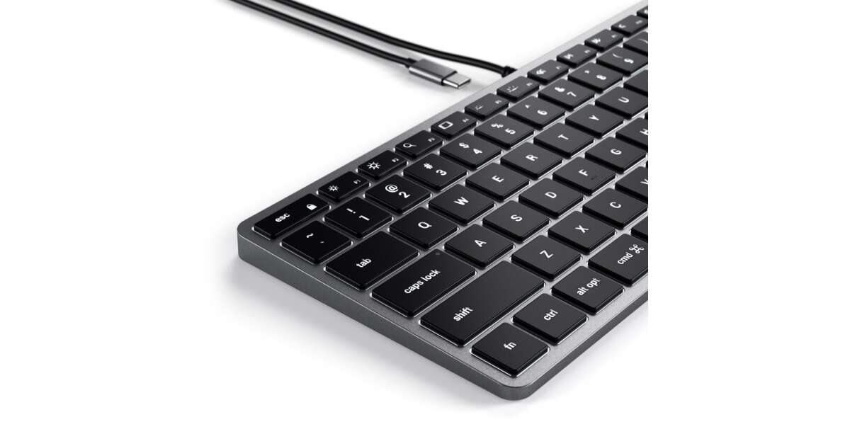 Satechi Slim W1 Usb C Backlit Wired Keyboard Us Space Grey Pepitahu 3036