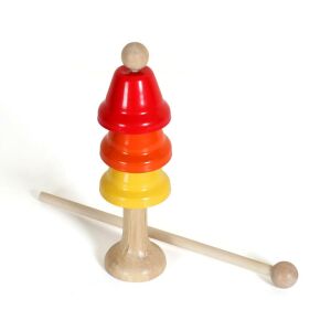 Fa-Fém Asztali Harangjáték játék hangszer, fa talp, fém harangok - Nonbrand Játék hangszer