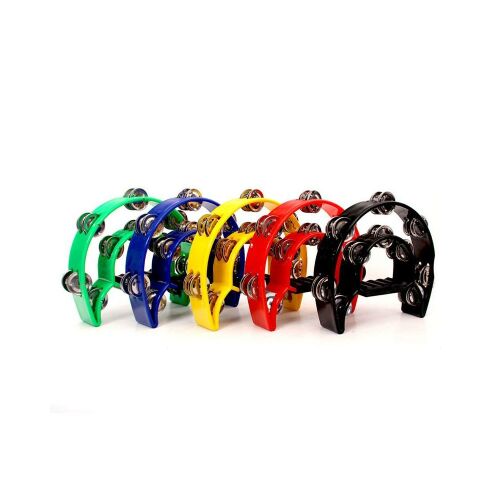 Mini zenés kézi csörgő dupla csörgőkkel, 22 cm, színes játék hangszer - Játék hangszer