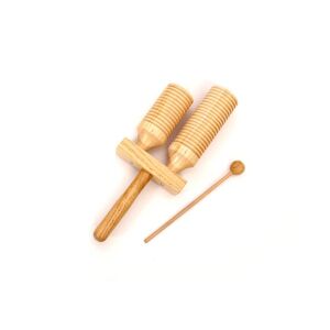 Agogo Two-Tone Wooden Percussion Instrument, 27cm - Nonbrand Toy Instrument