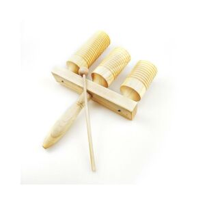 Agogo Instrument de ritm din lemn cu trei tonuri cu bătătoare, 26,5cm - Nonbrand Instrumente muzicale de jucarie