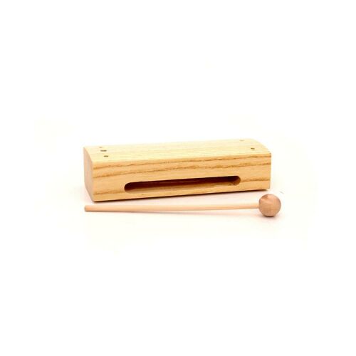 Handmade wooden rhythm instrument with mallet