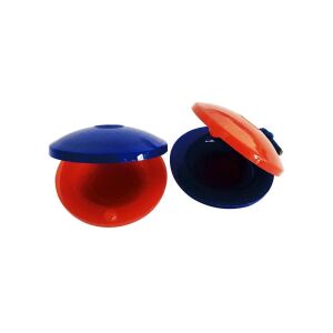 Mini plastic castanets - blue and red, rhythm instrument - Nonbrand Toy Instrument