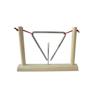 Triangulum Hangszer - Fém Háromszög Fa Állvánnyal és Ütővel - Nonbrand Játék hangszer