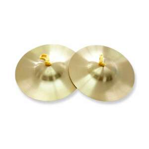 Pair of 7cm brass cymbals with string - Nonbrand Toy Instrument