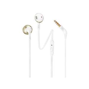 JBL T205 wired in-ear headphones with microphone, champagne gold and white - Headphone and Bluetooth Speaker