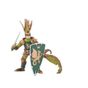 Papo Dragon Knight figurine, green and gold armor, sword and shield, dragon emblem - Papo Figure