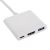 Akyga AK-AD-57 fehér USB-C hub portok: USB-A 3.0, HDMI, USB-C