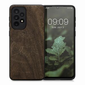 Kwmobile wooden case for Samsung Galaxy A33 5G with mandala design - Phone Case