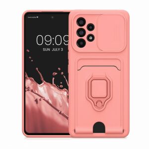 Różowe etui ochronne Kwmobile Samsung Galaxy A53 5G z osłoną aparatu i uchwytem na kartę - Artykuły techniczne i elektronika
